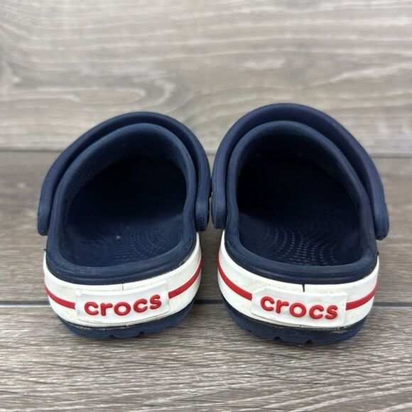 Crocs Crocband Navy Blue Red White Toddler Boy Sz 5 Slip On Clogs Sandals - Picture 4 of 10